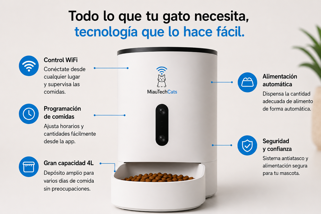Comedero Inteligente MiauTech™ WiFi para Gatos