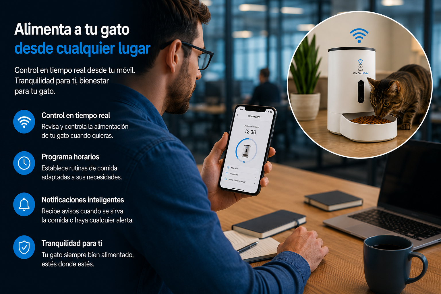 Comedero Inteligente MiauTech™ WiFi para Gatos